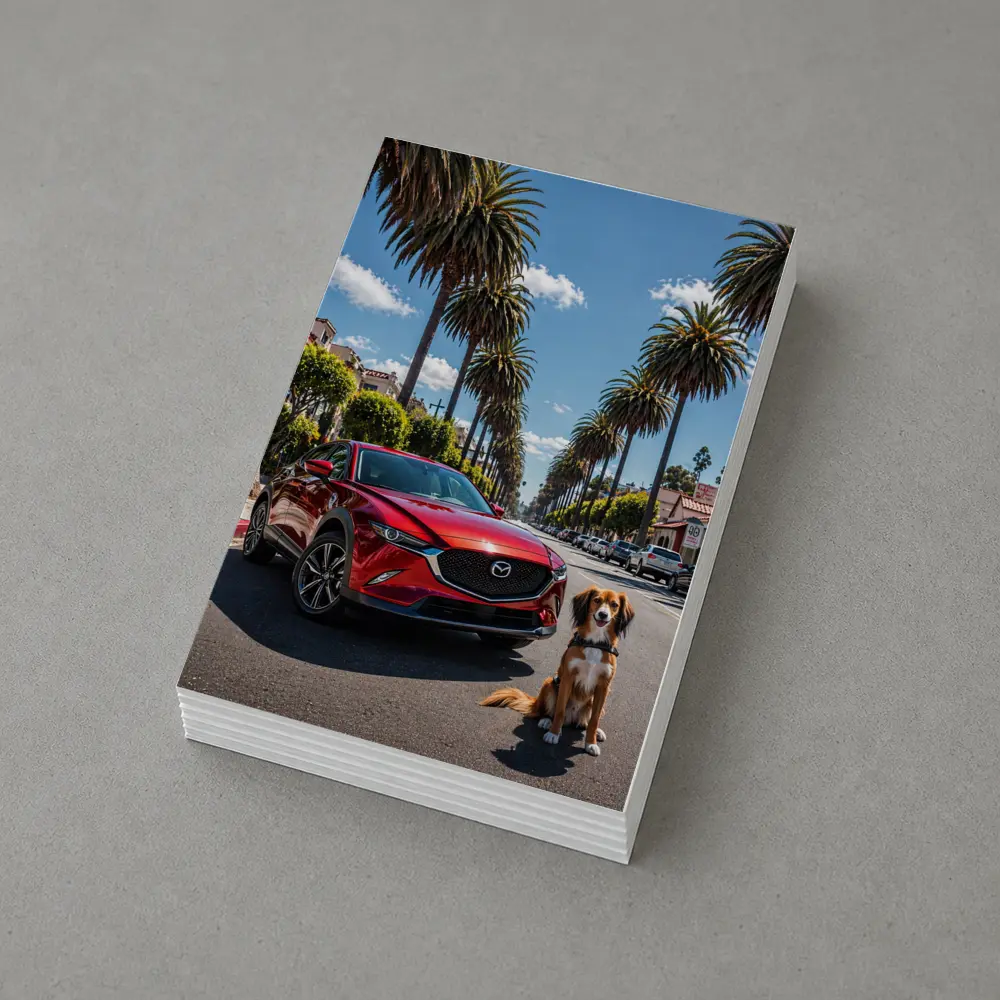 Mazda CX Red SUV Palm Tree Street – Postcards