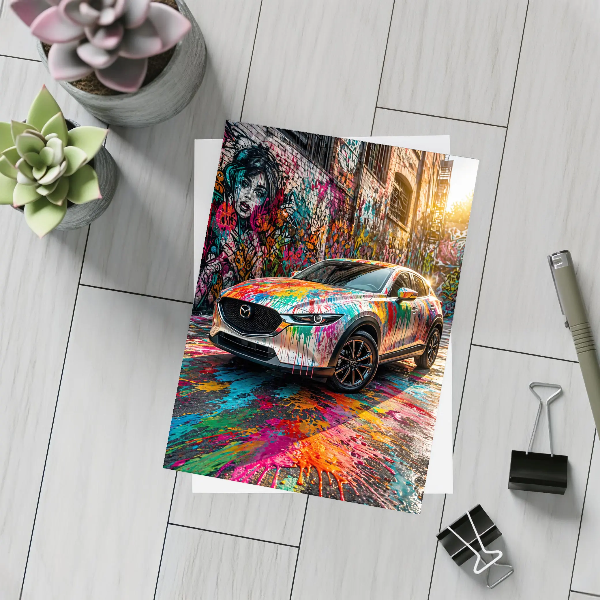 Mazda CX30 Paint Splash Graffiti Alley – Postcards