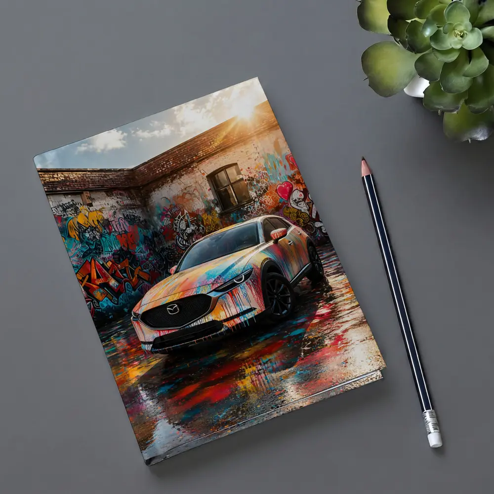Mazda CX30 Colorful Graffiti Wall Urban Setting – Notebooks