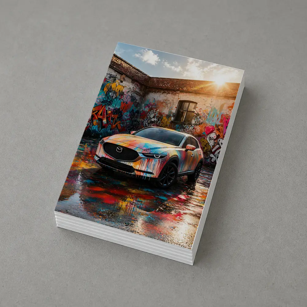 Mazda CX30 Colorful Graffiti Wall Urban Setting – Postcards