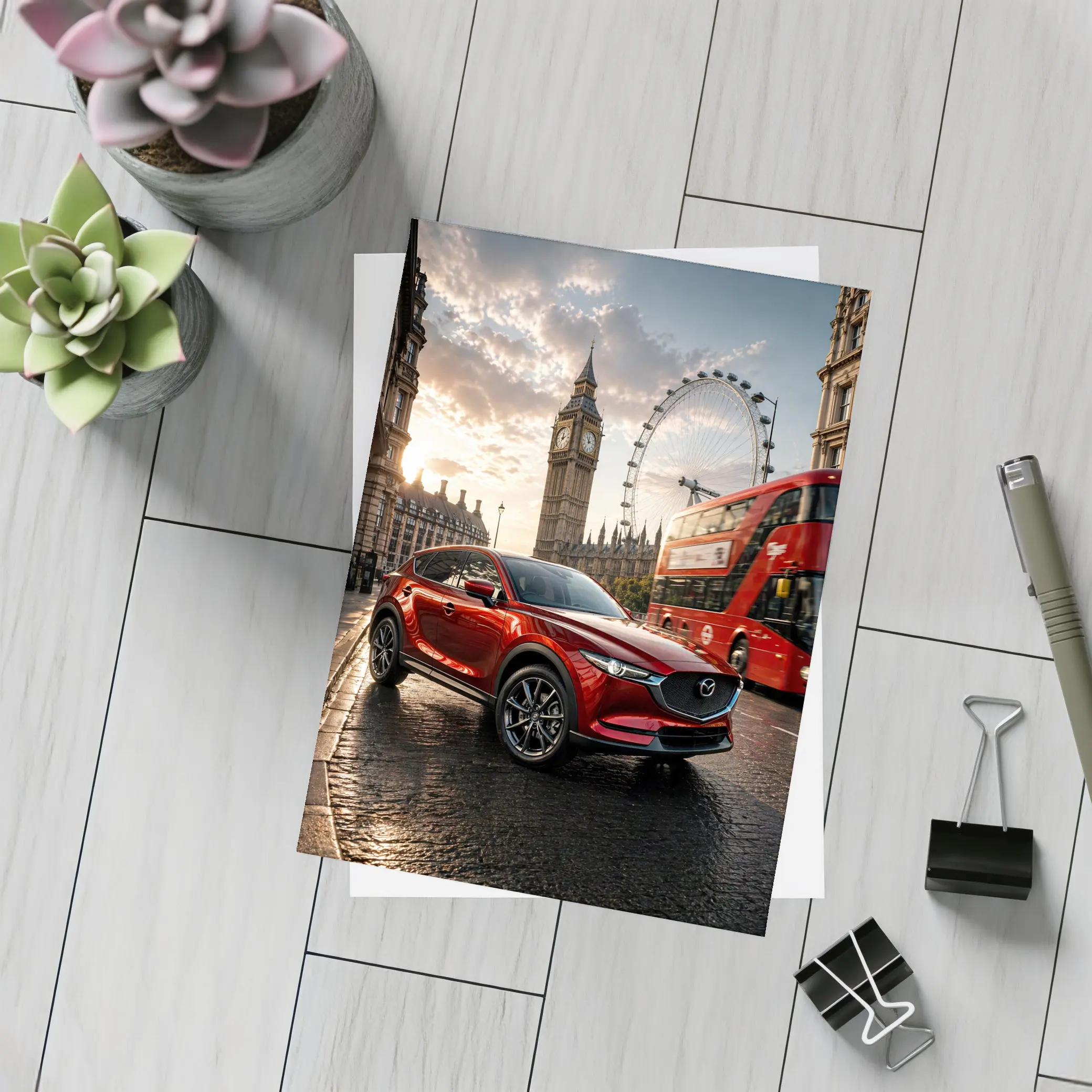 Mazda CX5 Red SUV London Street – Postcards