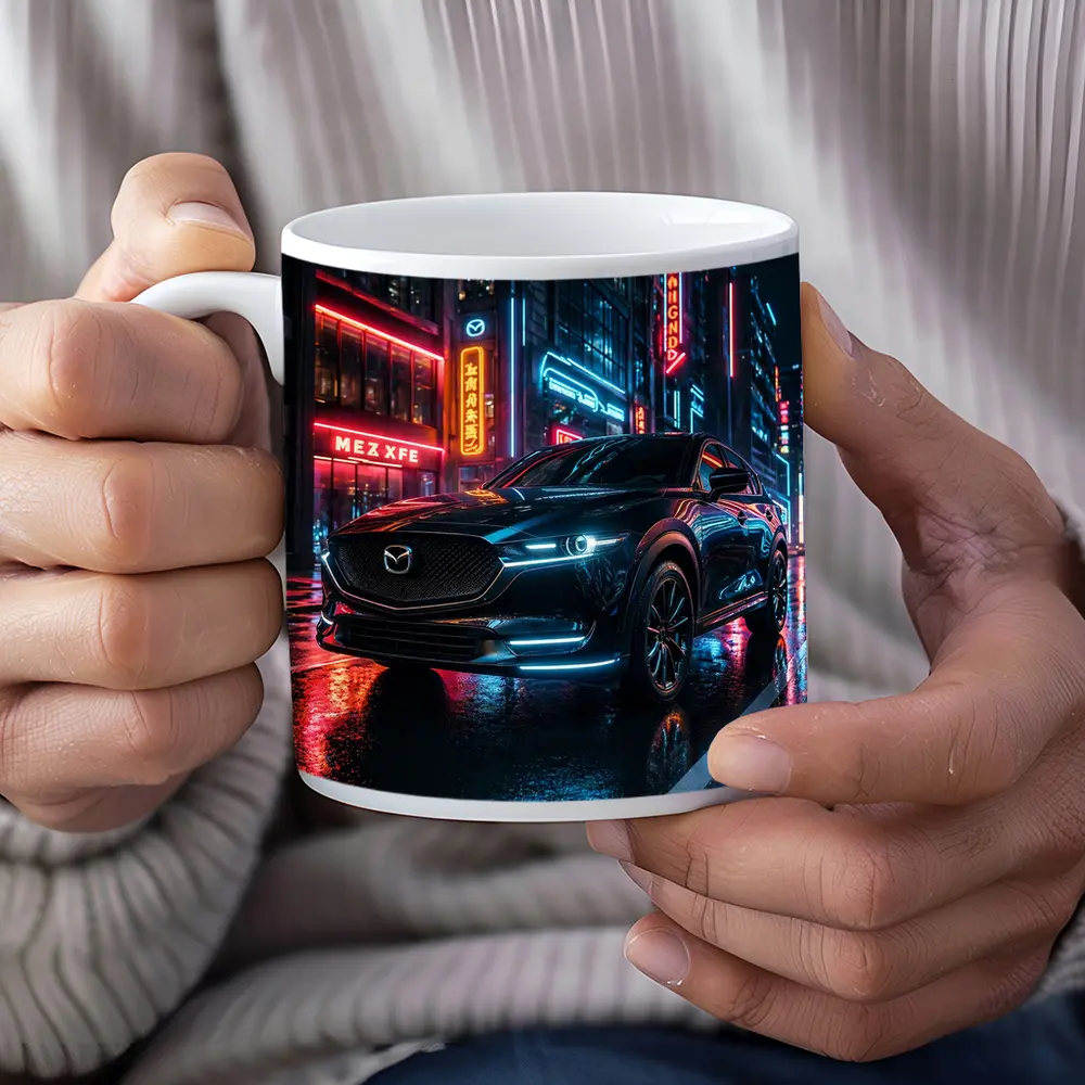 Mazda CX5 Neon City Night Street – Mugs