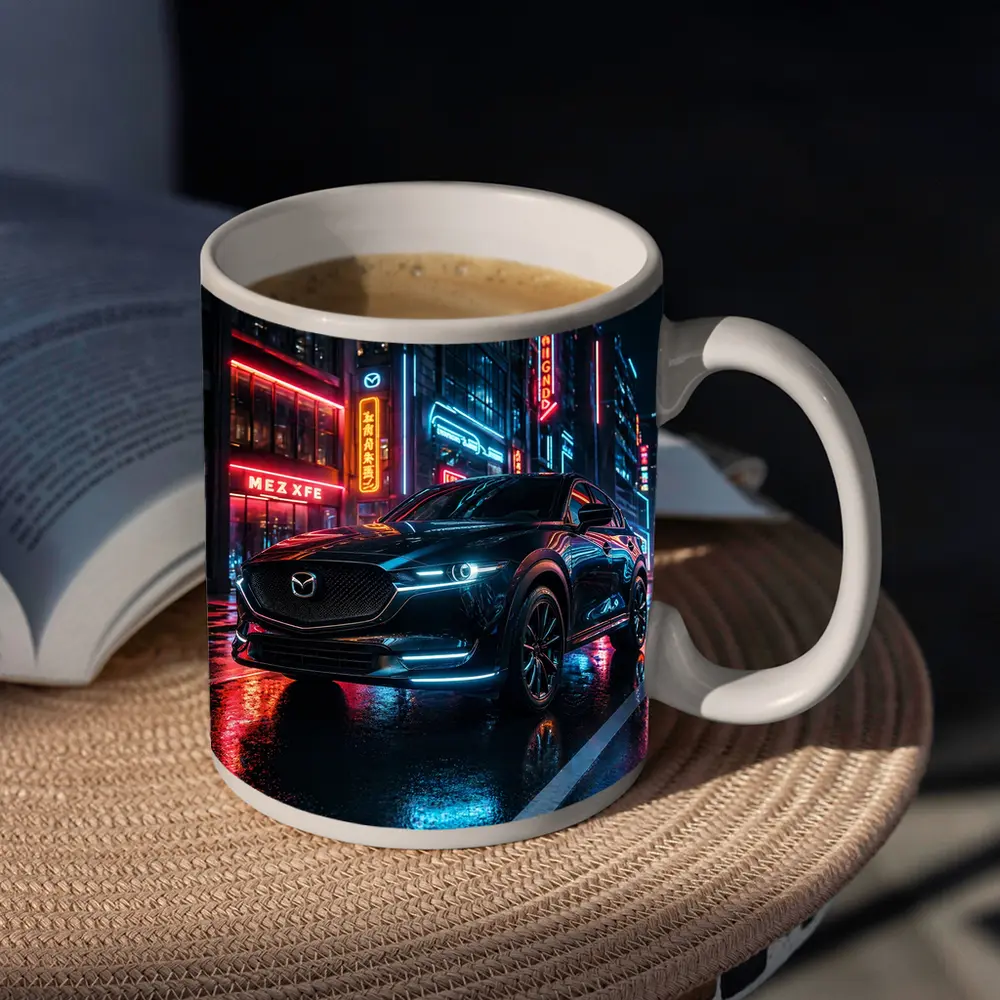 Mazda CX5 Neon City Night Street – Mugs