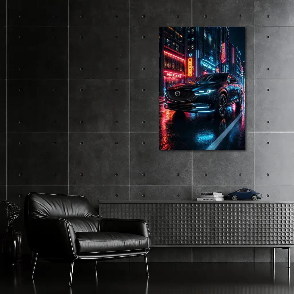Mazda CX5 Neon City Night Street – Wall Art