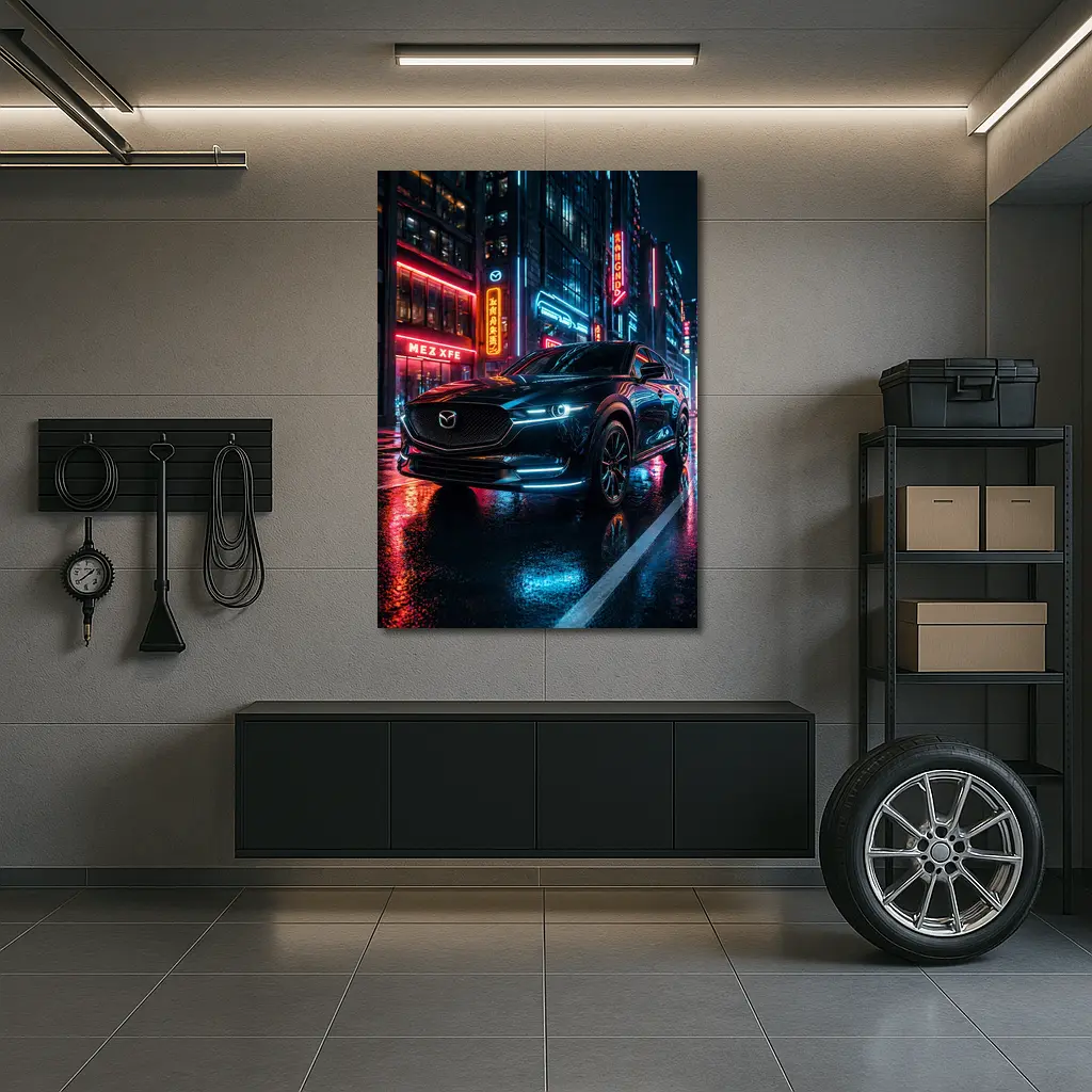 Mazda CX5 Neon City Night Street – Wall Art