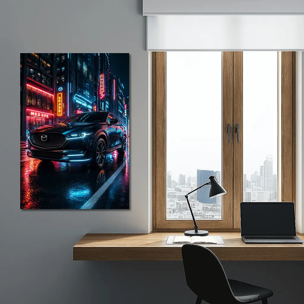 Mazda CX5 Neon City Night Street – Wall Art