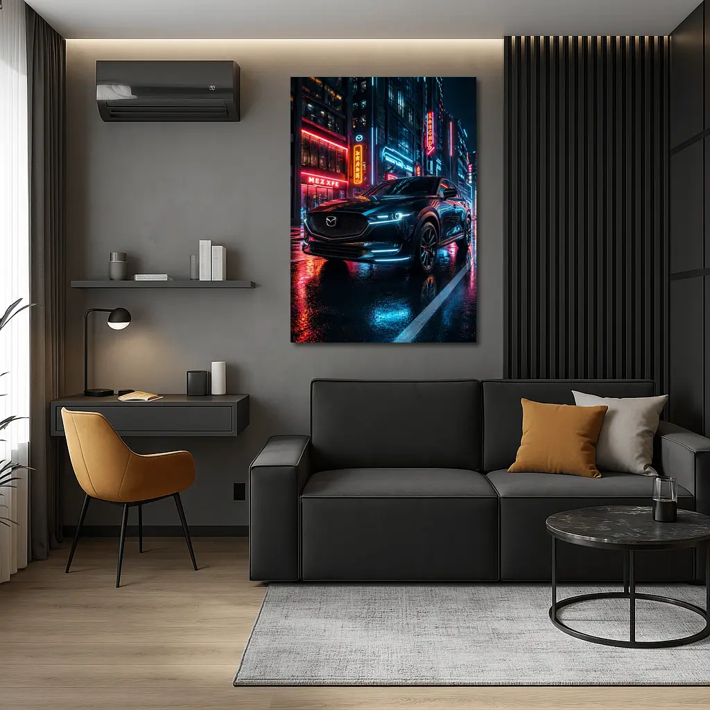 Mazda CX5 Neon City Night Street – Wall Art