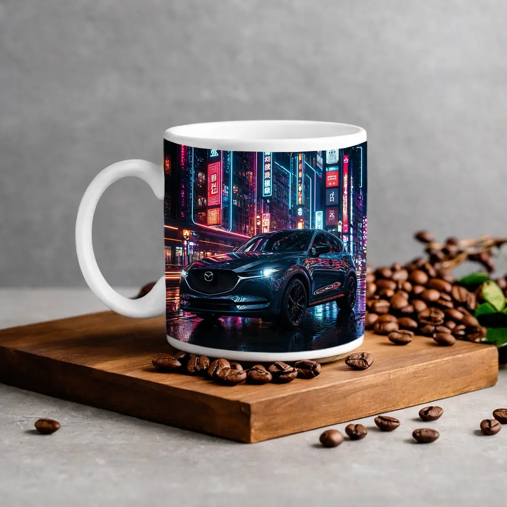 Mazda CX5 Neon City Night Street – Mugs