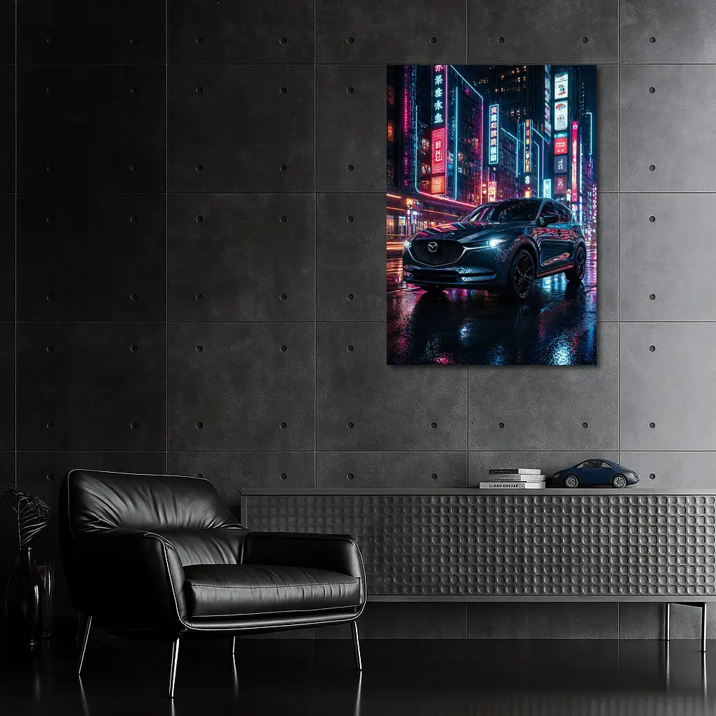 Mazda CX5 Neon City Night Street – Wall Art