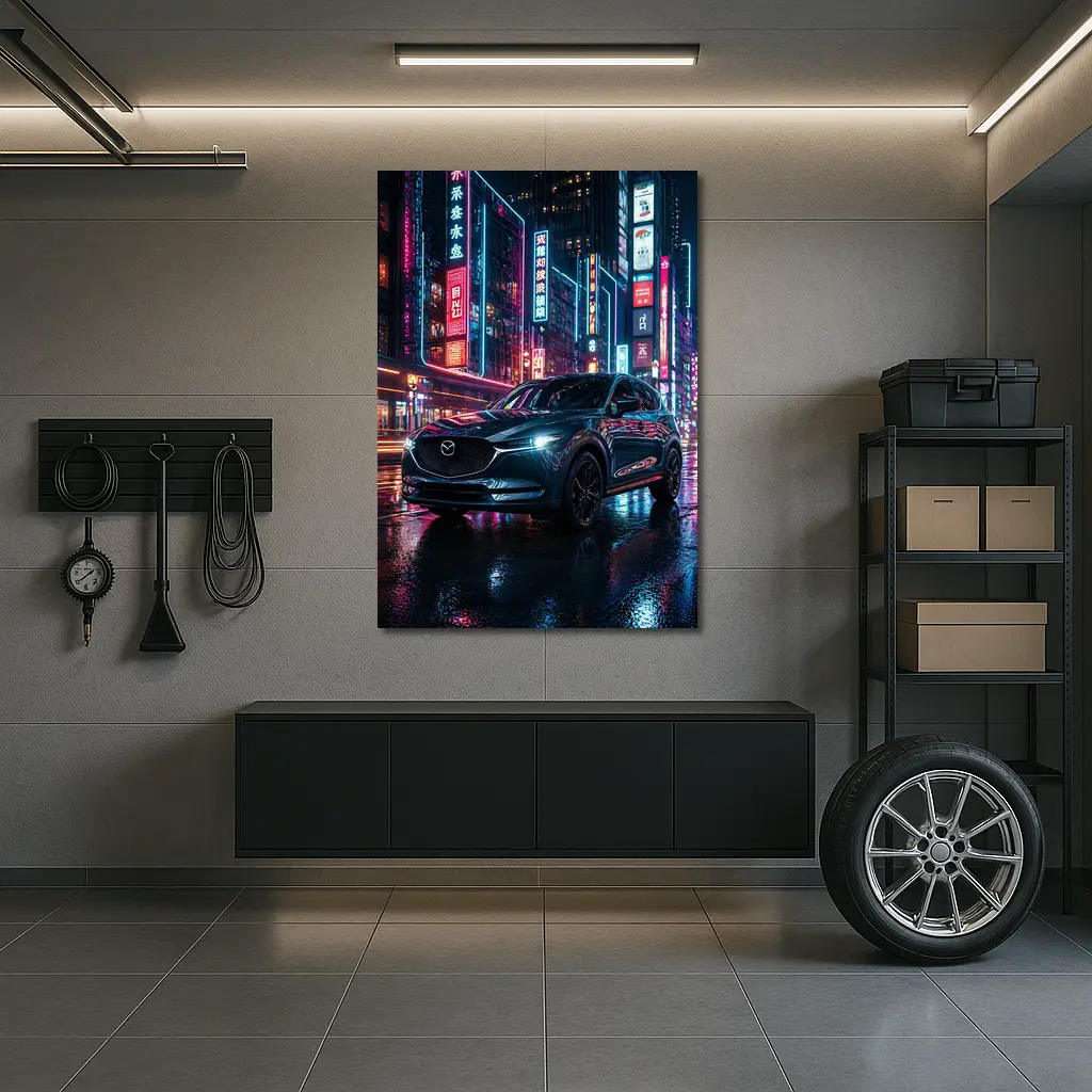 Mazda CX5 Neon City Night Street – Wall Art