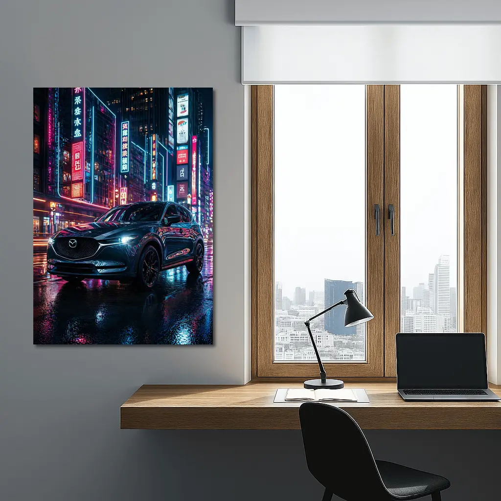 Mazda CX5 Neon City Night Street – Wall Art