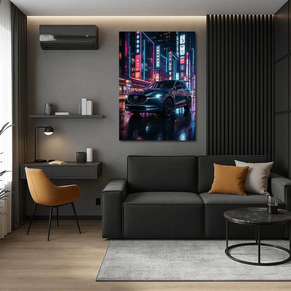 Mazda CX5 Neon City Night Street – Wall Art