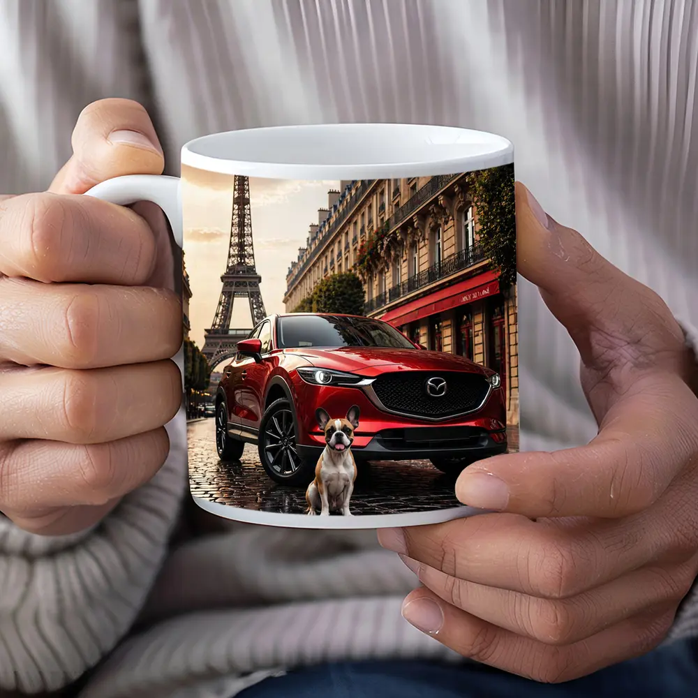 Mazda CX5 Red SUV Paris Eiffel Tower – Mugs