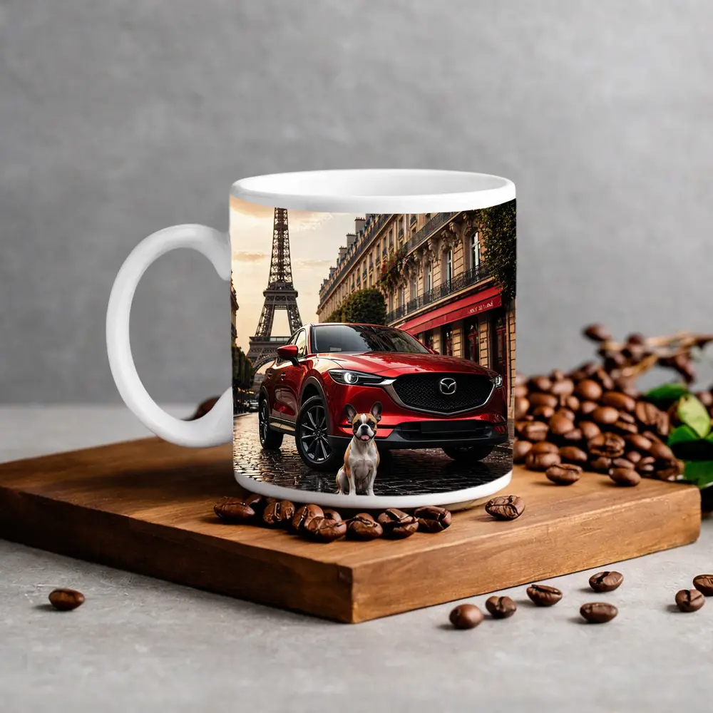 Mazda CX5 Red SUV Paris Eiffel Tower – Mugs