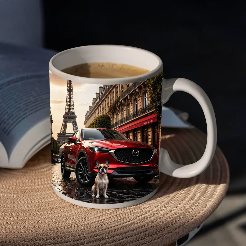 Mazda CX5 Red SUV Paris Eiffel Tower – Mugs