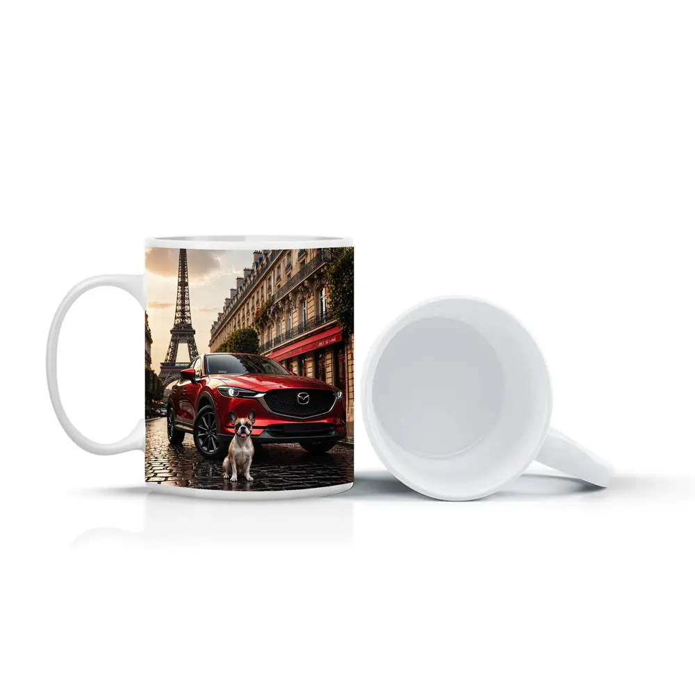 Mazda CX5 Red SUV Paris Eiffel Tower – Mugs