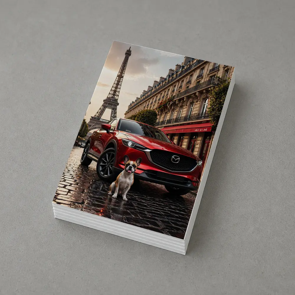 Mazda CX5 Red SUV Paris Eiffel Tower – Postcards
