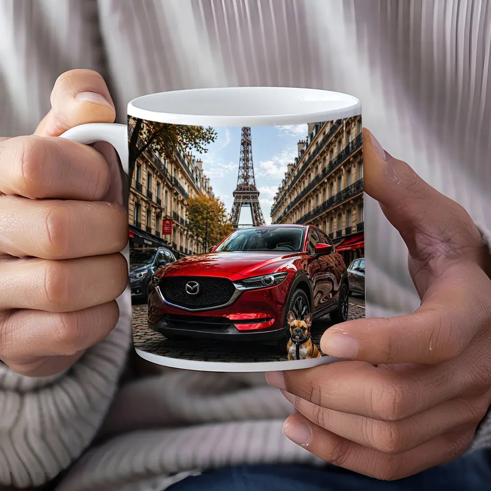 Mazda CX5 Red SUV Paris Eiffel Tower – Mugs