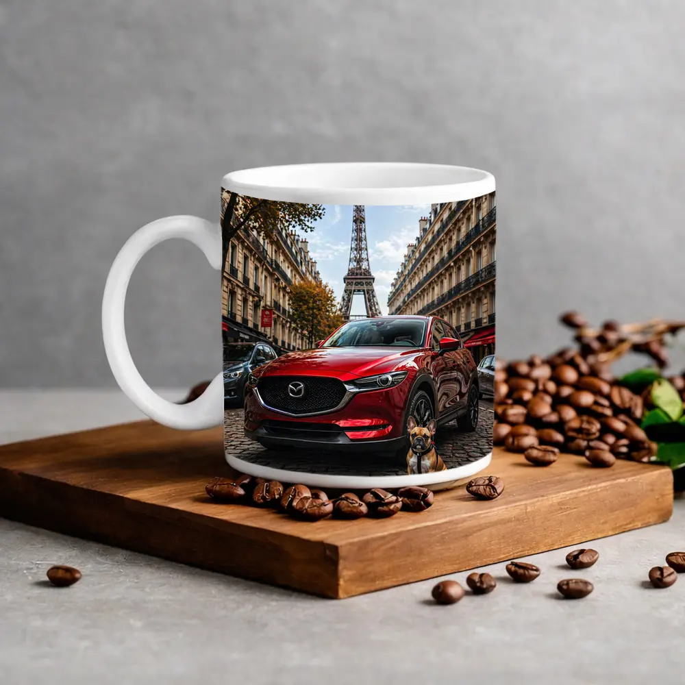 Mazda CX5 Red SUV Paris Eiffel Tower – Mugs