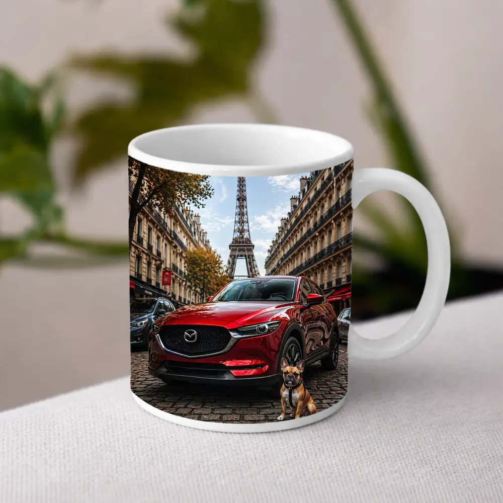 Mazda CX5 Red SUV Paris Eiffel Tower – Mugs