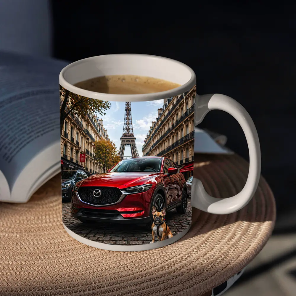 Mazda CX5 Red SUV Paris Eiffel Tower – Mugs