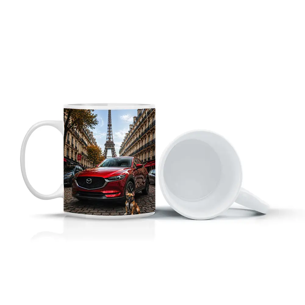 Mazda CX5 Red SUV Paris Eiffel Tower – Mugs