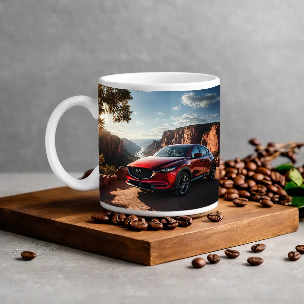 Mazda CX5 Red SUV Canyon Sunset View – Mugs