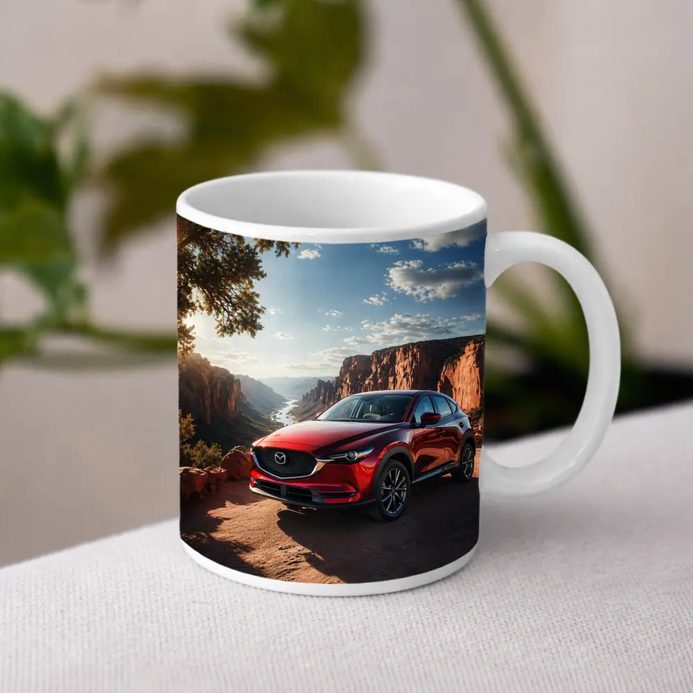 Mazda CX5 Red SUV Canyon Sunset View – Mugs