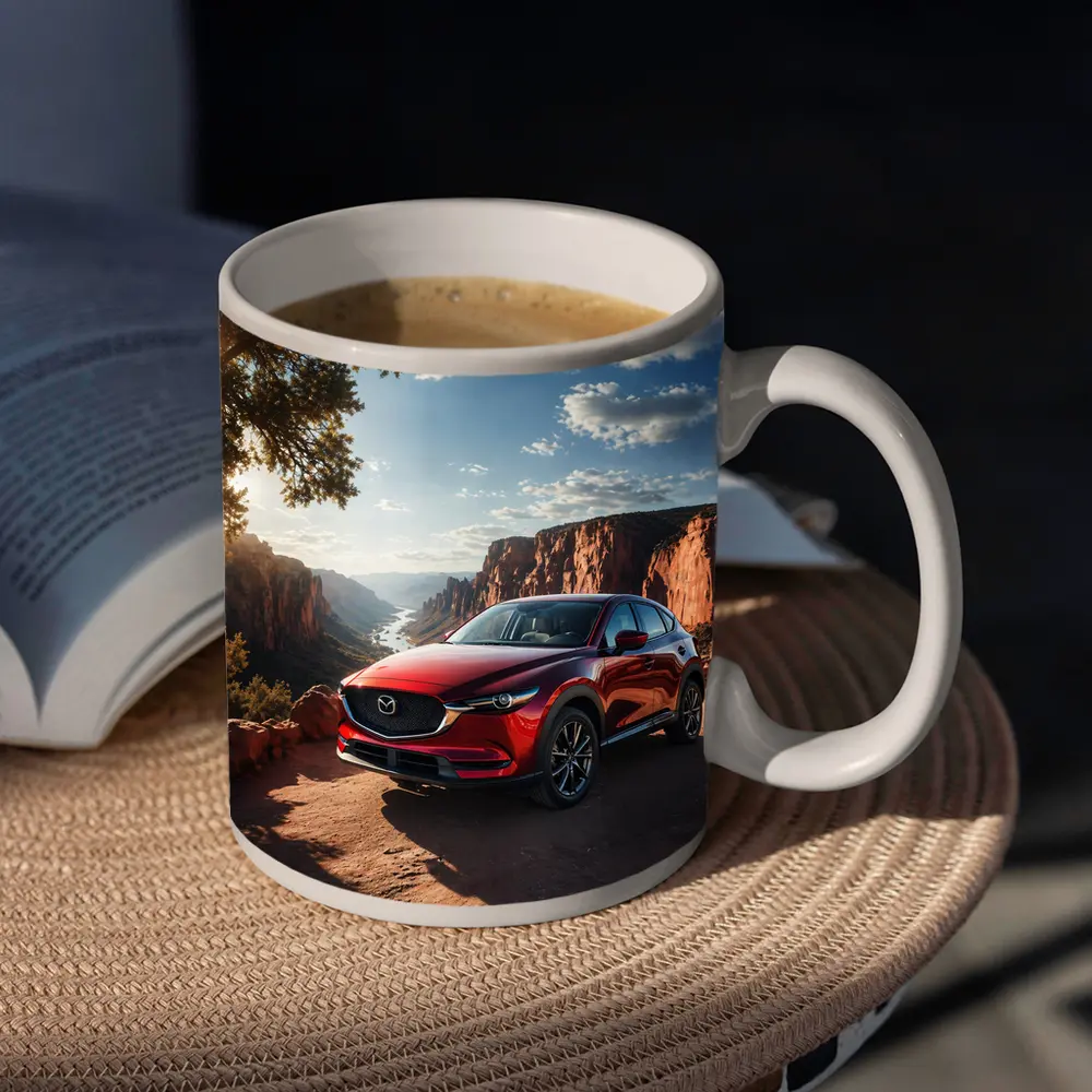 Mazda CX5 Red SUV Canyon Sunset View – Mugs
