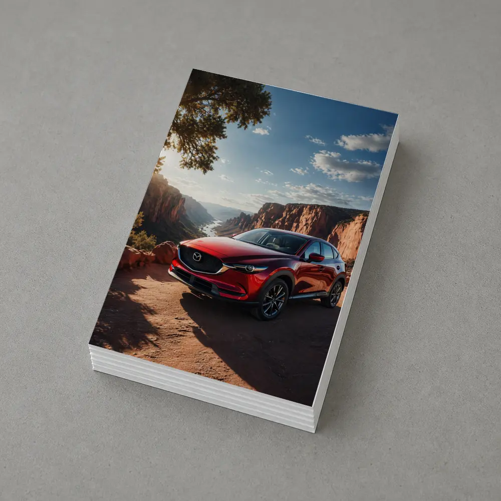 Mazda CX5 Red SUV Canyon Sunset View – Postcards