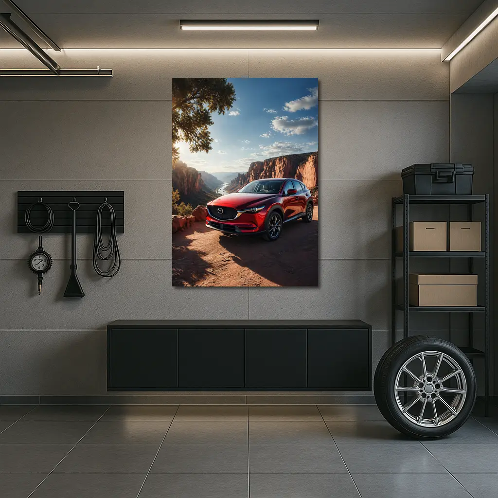 Mazda CX5 Red SUV Canyon Sunset View – Wall Art