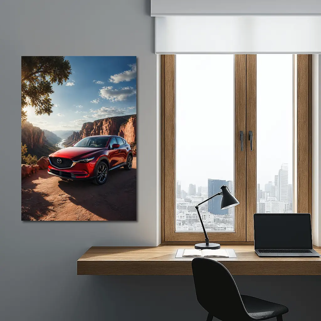 Mazda CX5 Red SUV Canyon Sunset View – Wall Art