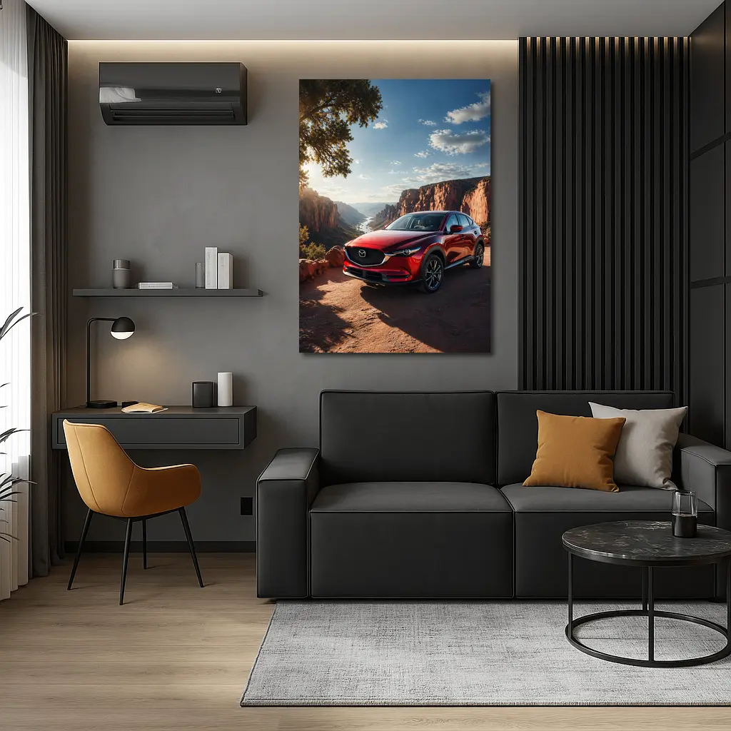 Mazda CX5 Red SUV Canyon Sunset View – Wall Art