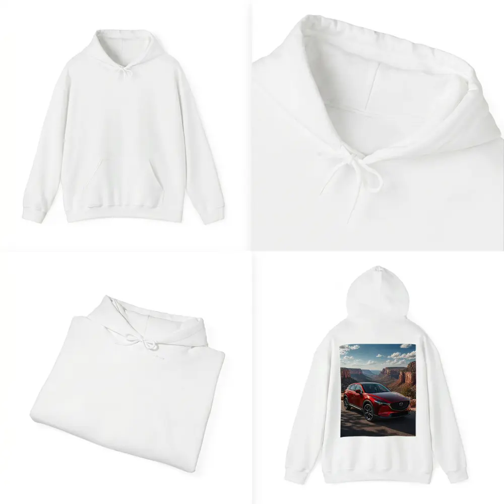 Mazda CX5 Red SUV Canyon Landscape – Hoodies