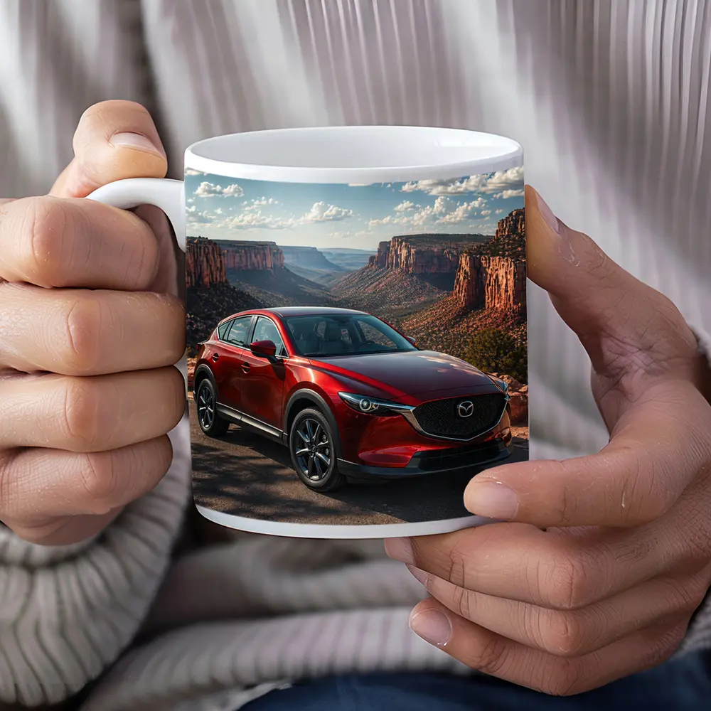 Mazda CX5 Red SUV Canyon Landscape – Mugs