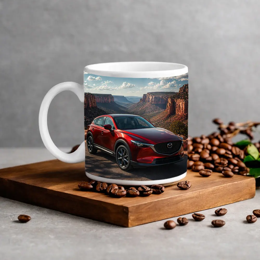 Mazda CX5 Red SUV Canyon Landscape – Mugs