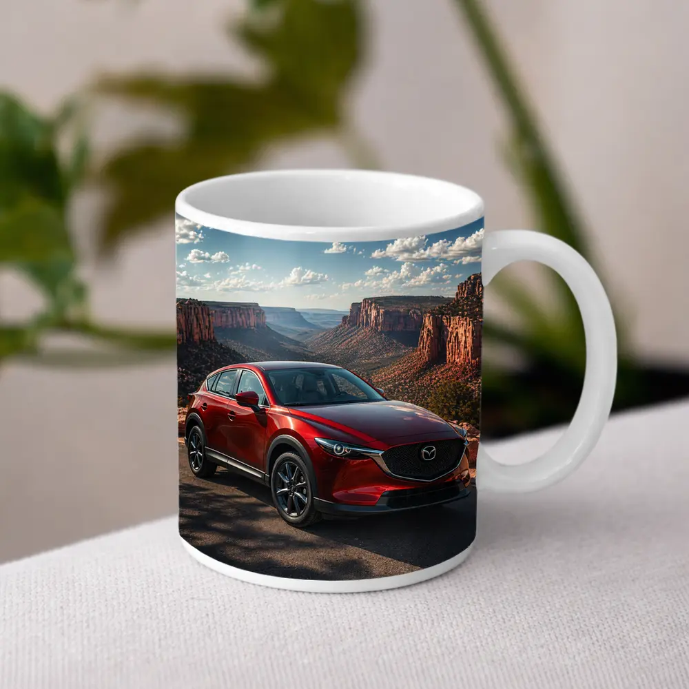 Mazda CX5 Red SUV Canyon Landscape – Mugs