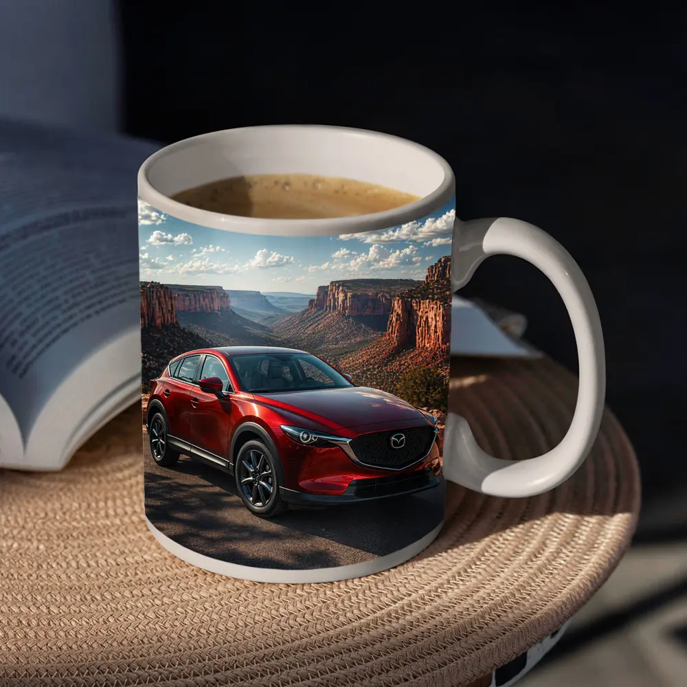 Mazda CX5 Red SUV Canyon Landscape – Mugs
