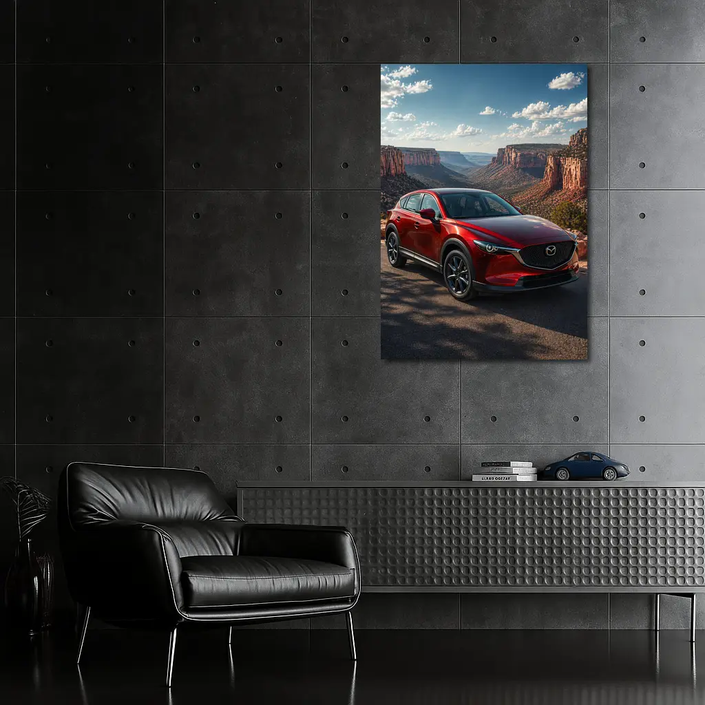 Mazda CX5 Red SUV Canyon Landscape – Wall Art