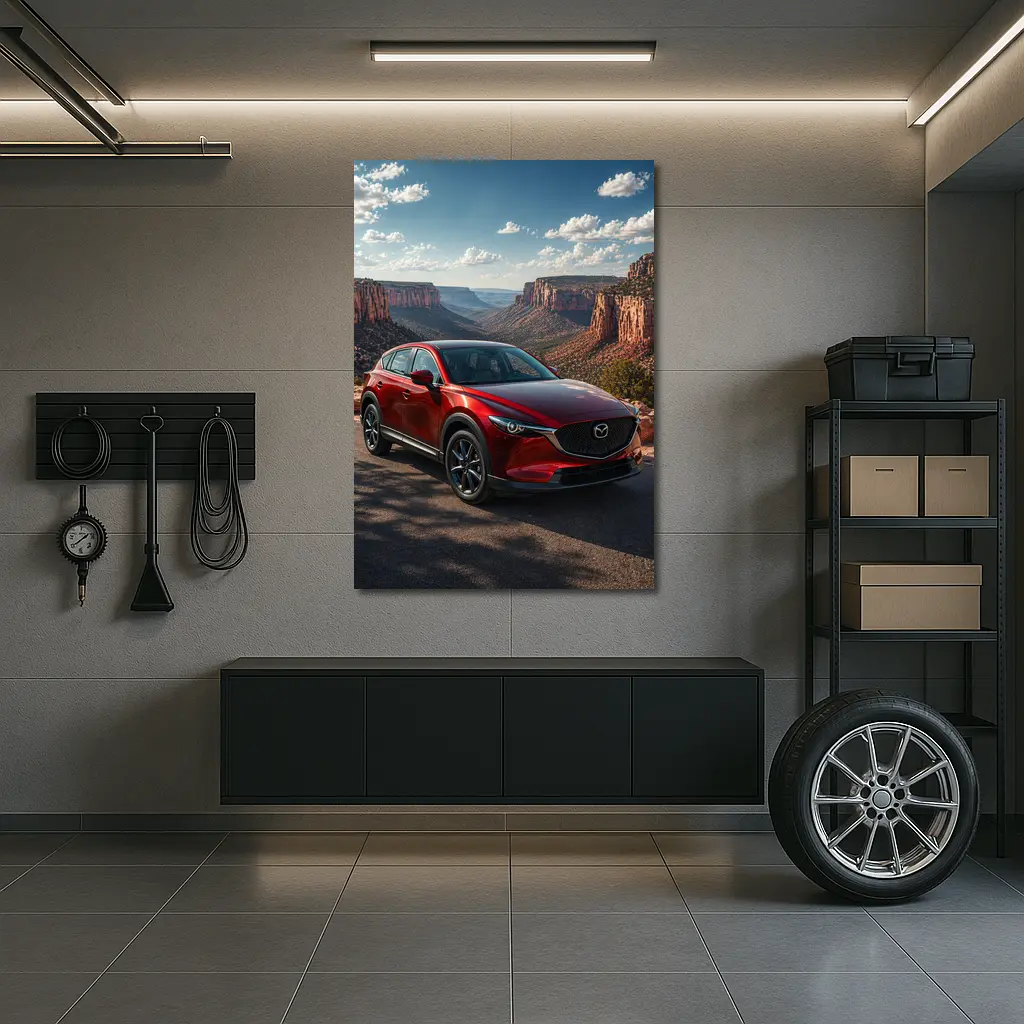Mazda CX5 Red SUV Canyon Landscape – Wall Art