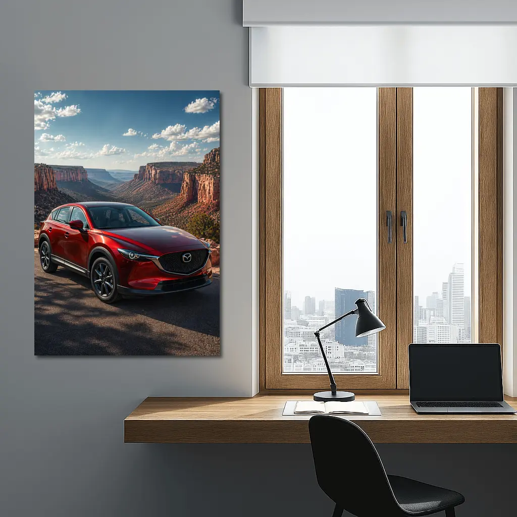 Mazda CX5 Red SUV Canyon Landscape – Wall Art