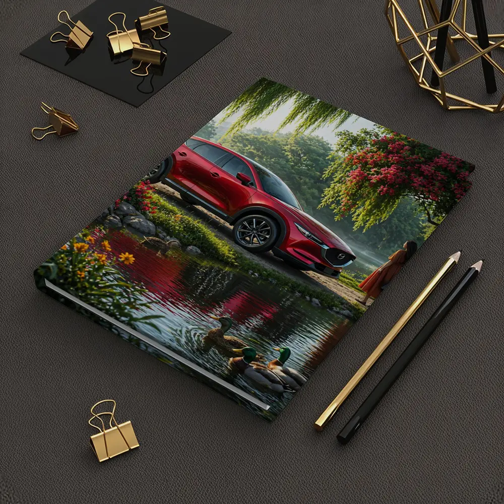 Mazda CX Five Red SUV by River – Notebooks
