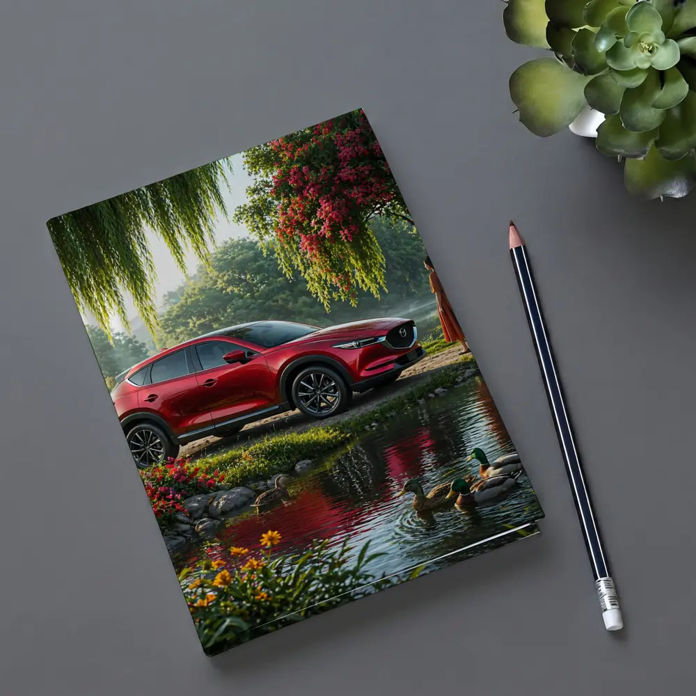 Mazda CX Five Red SUV by River – Notebooks