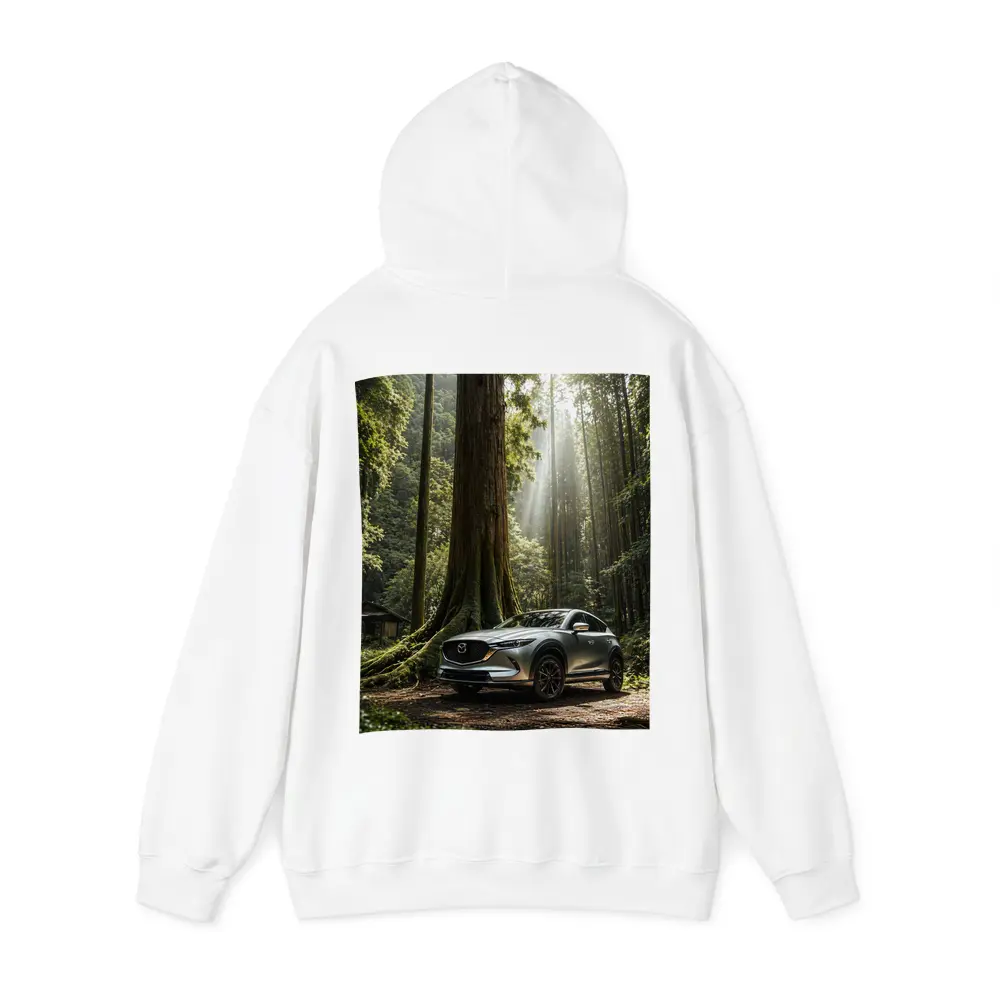 Mazda CX Silver SUV Forest Setting – Hoodies