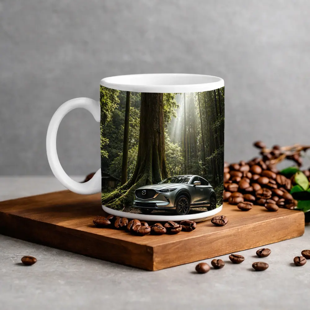 Mazda CX Silver SUV Forest Setting – Mugs