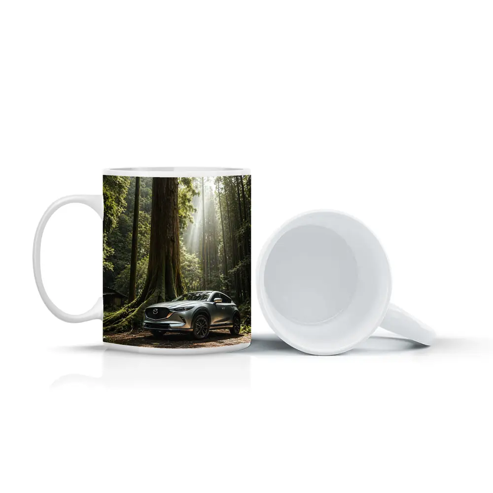 Mazda CX Silver SUV Forest Setting – Mugs