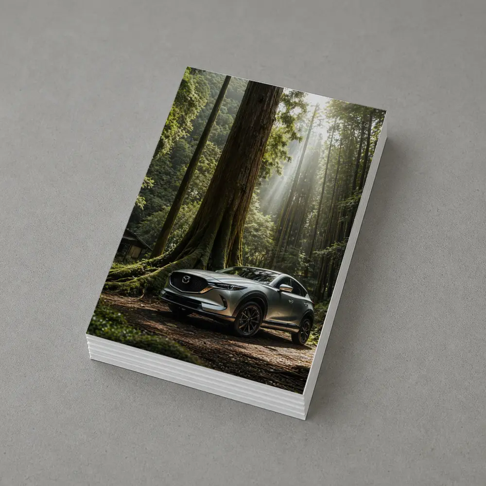 Mazda CX Silver SUV Forest Setting – Postcards