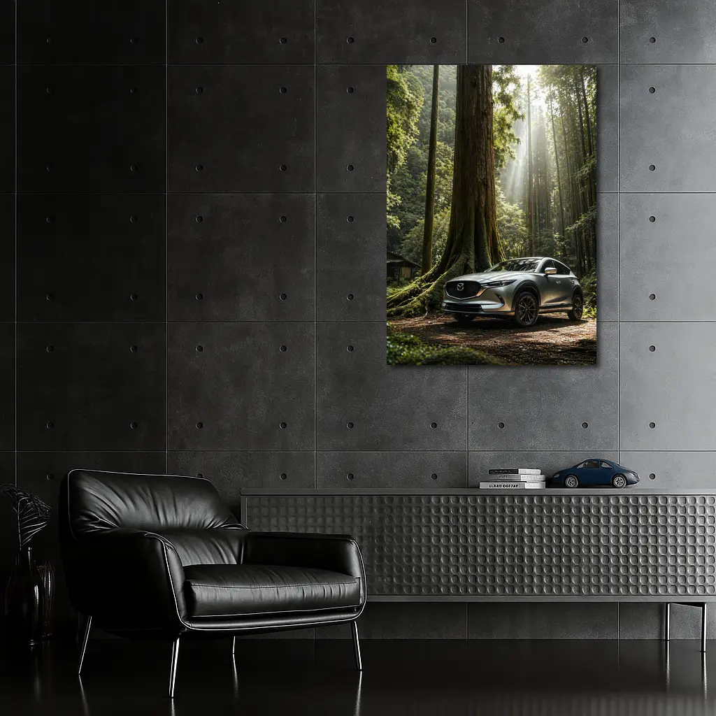 Mazda CX Silver SUV Forest Setting – Wall Art