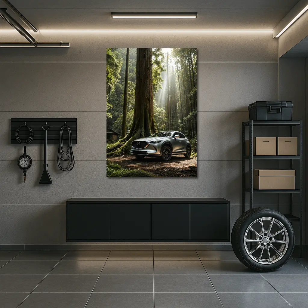 Mazda CX Silver SUV Forest Setting – Wall Art