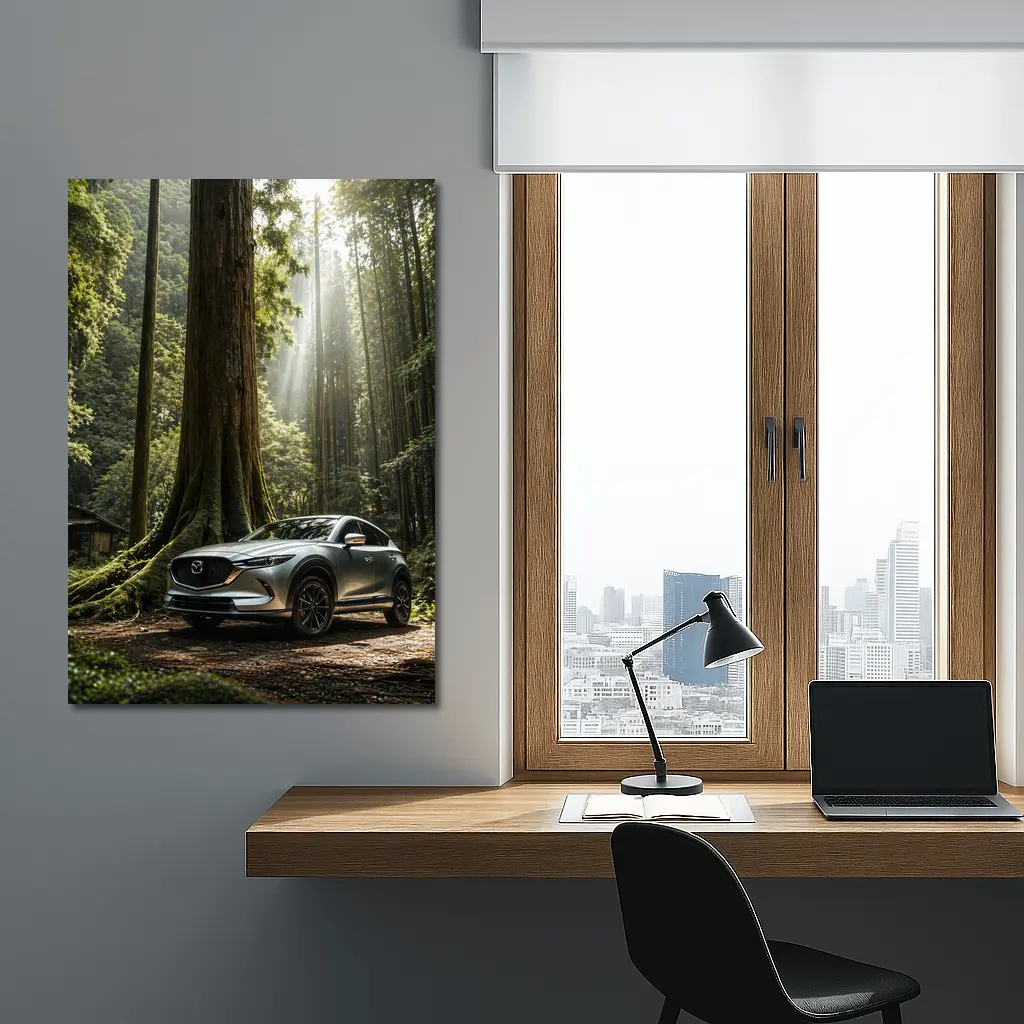 Mazda CX Silver SUV Forest Setting – Wall Art